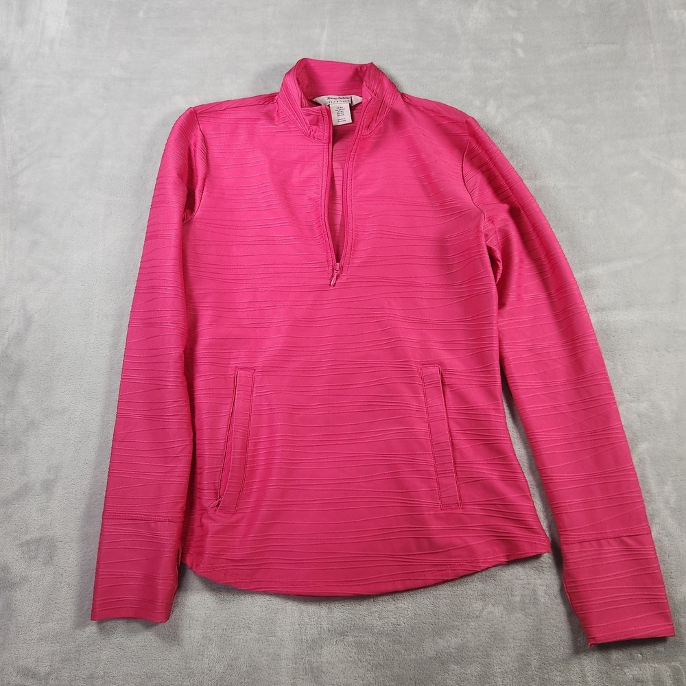 Tommy Bahama Golf & Tennis Women's XS Long Sleeve 1/4 Zip Top Pink‎ Textured